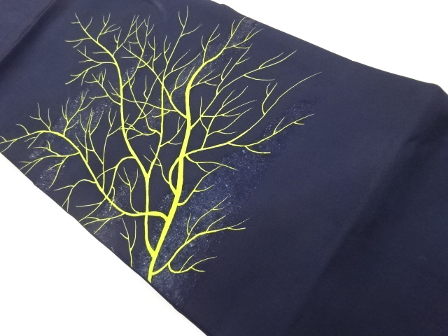 Artist's Nagoya obi with a shiose branch tree pattern